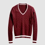 Valeria Women's V-Neck Sweater - Maroon