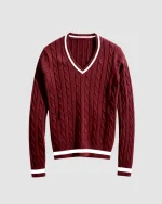 Valeria Women's V-Neck Sweater - Maroon