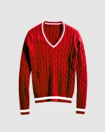 Valeria Women's V-Neck Sweater - Cherry Red Select your size