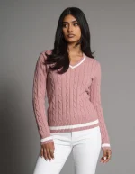 Valeria Women's V-Neck Sweater - Pink - Image 5