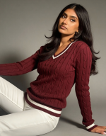 Valeria Women's V-Neck Sweater - Maroon - Image 2